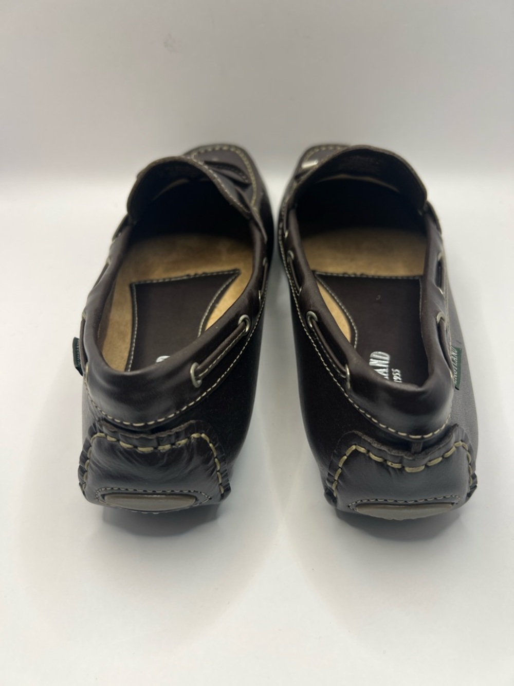 Eastland Dark Brown Leather Women's Moccasin Loafers with Bow - Picture 2 of 6